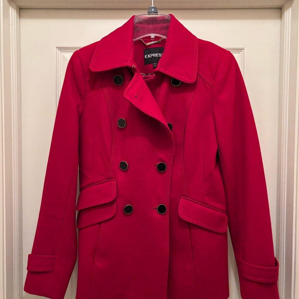 Express Adorable Red Peacoat - Small